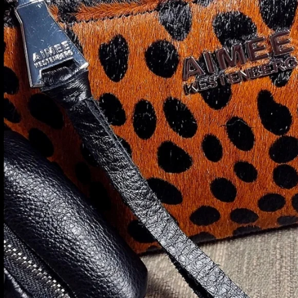NWOT Aimee Kestenberg Billie Hair Calf Crossbody bag with Tech case